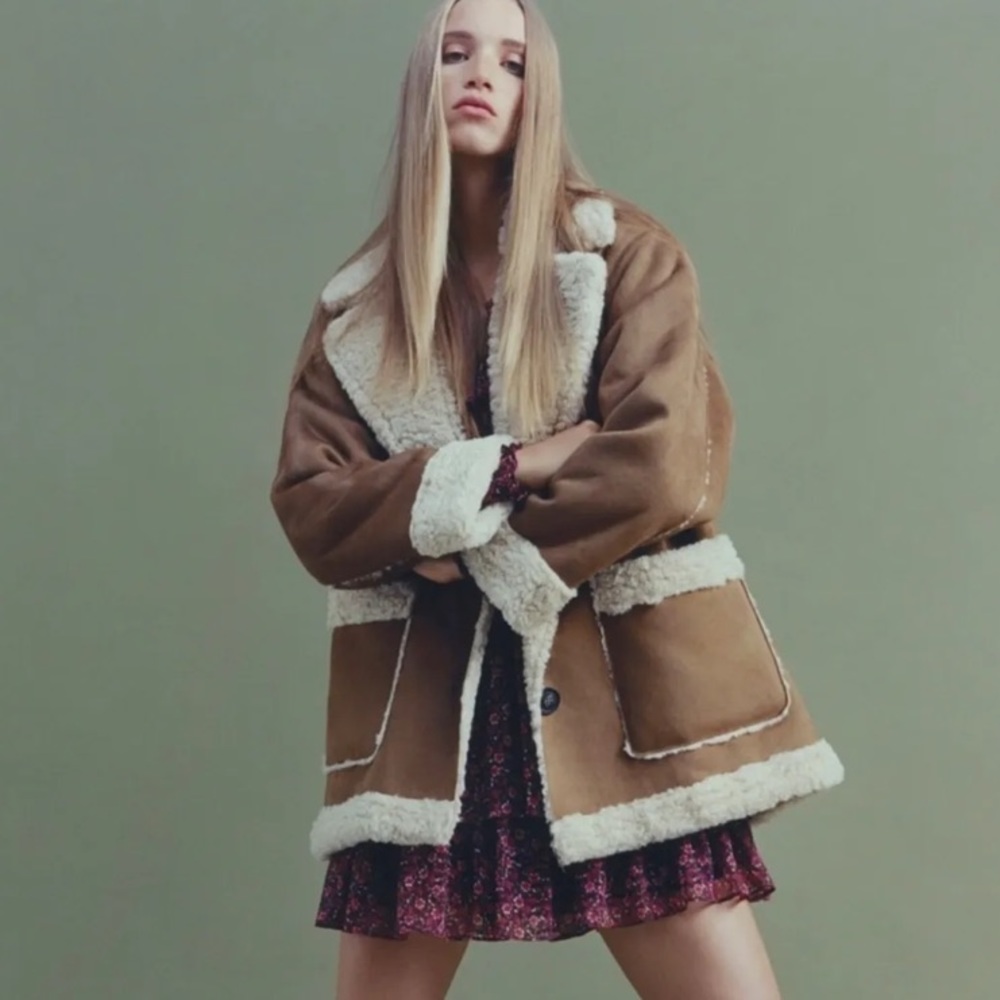 NWT Cozy Brown Sherpa Coat